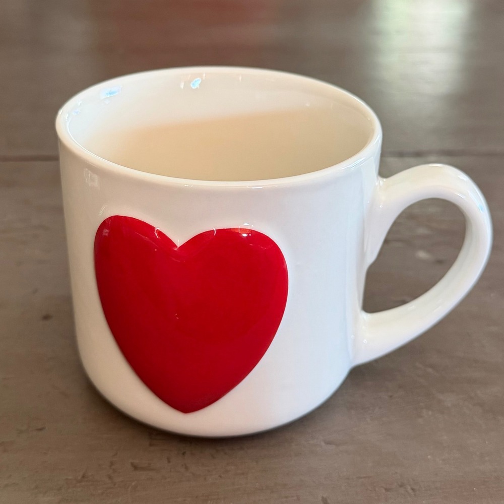 Lovecore Dopamine Decor Red Heart Ceramic Galentines Cold Weather Mug